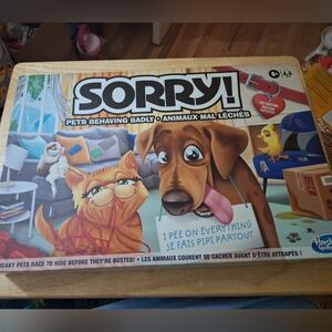 Hasbro Sorry! Pets Behaving Badly Board Game Dogs Cats